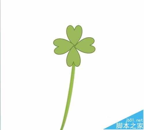 ppt中怎么绘制代表幸运的四叶草?