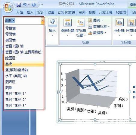 选中PPT2007图表中的元素如何设置