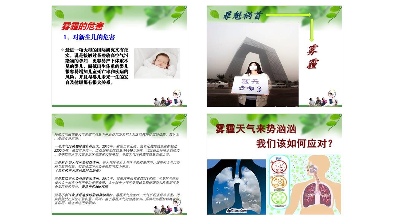 我做了一套关于雾霾的PPT 「整容计划」PPT美化教程第22期