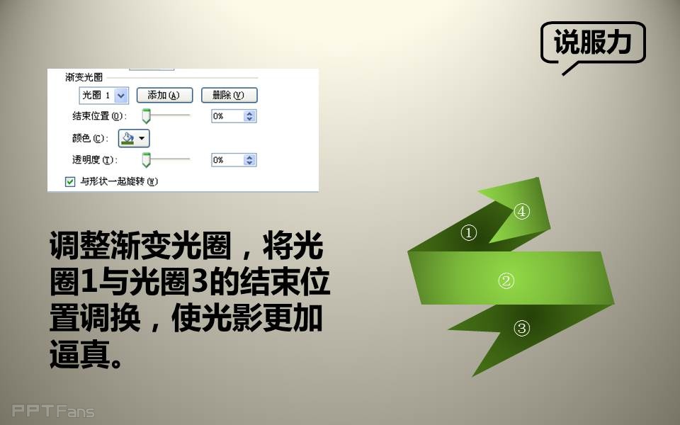 三分钟教程（63）：用PPT制作丝带字效果