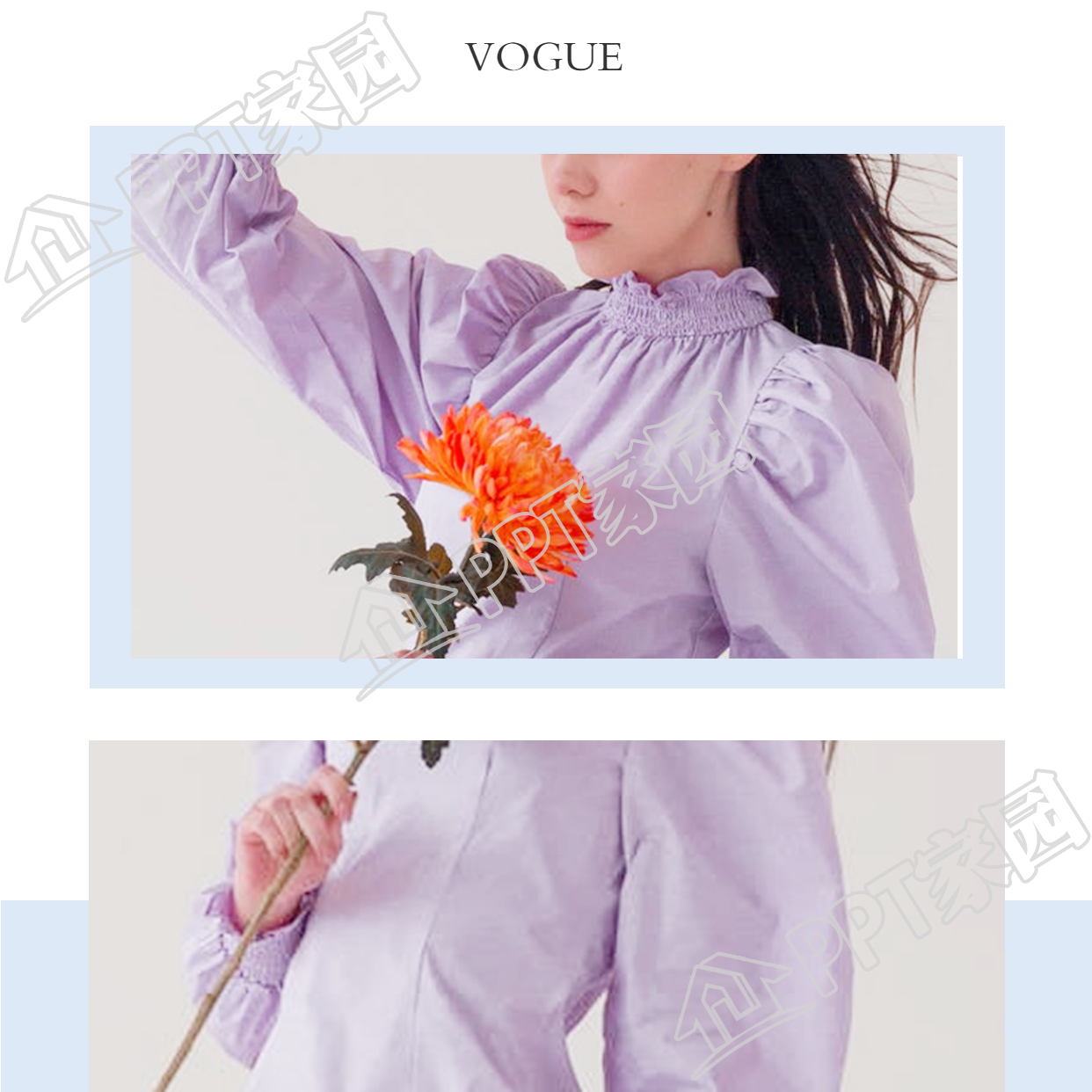 潮流趋势叠色上下双图正方形拼图