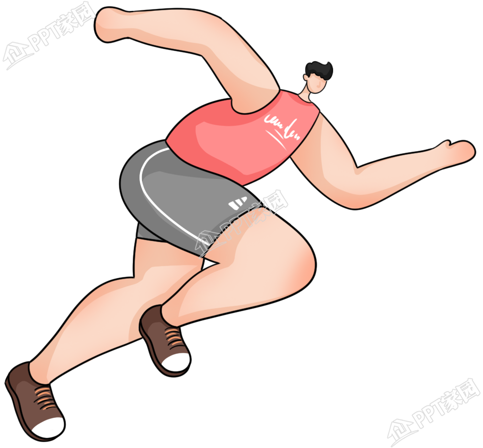 卡通手绘跑步的人