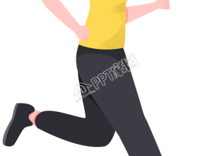 卡通手绘跑步健身女孩人物下载推荐
