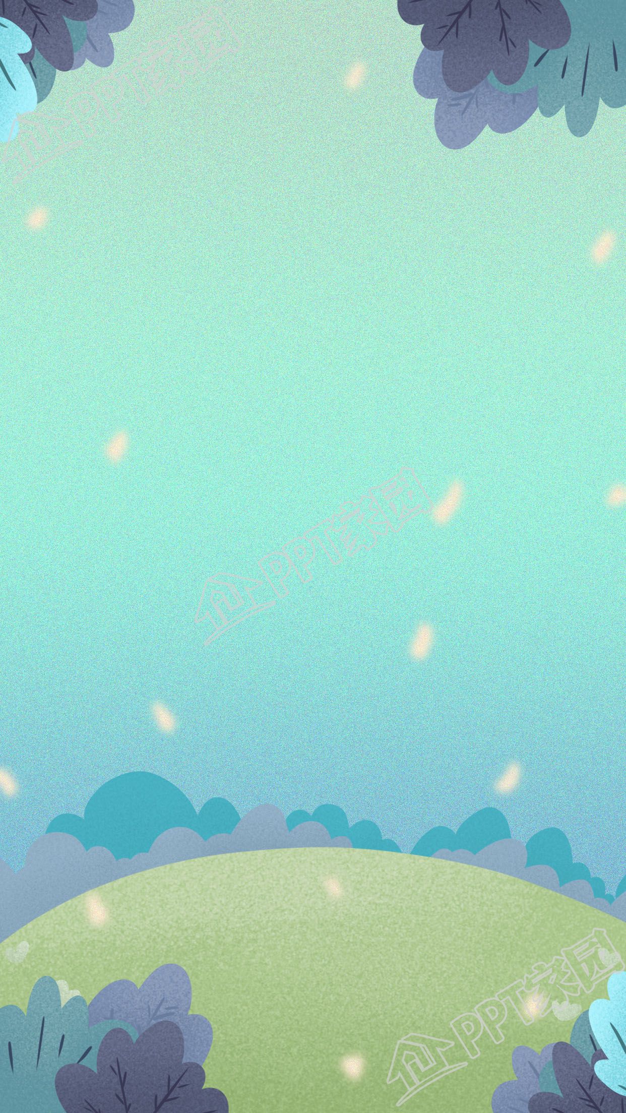 绿色清新踏春主题草地植物背景图素材