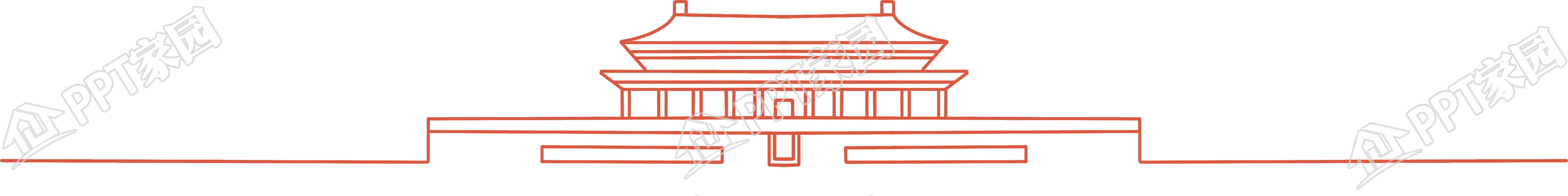 手绘天安门简笔线条素材