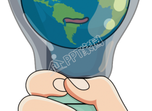 手绘公益环保手握地球灯泡图片免抠素材下载推荐