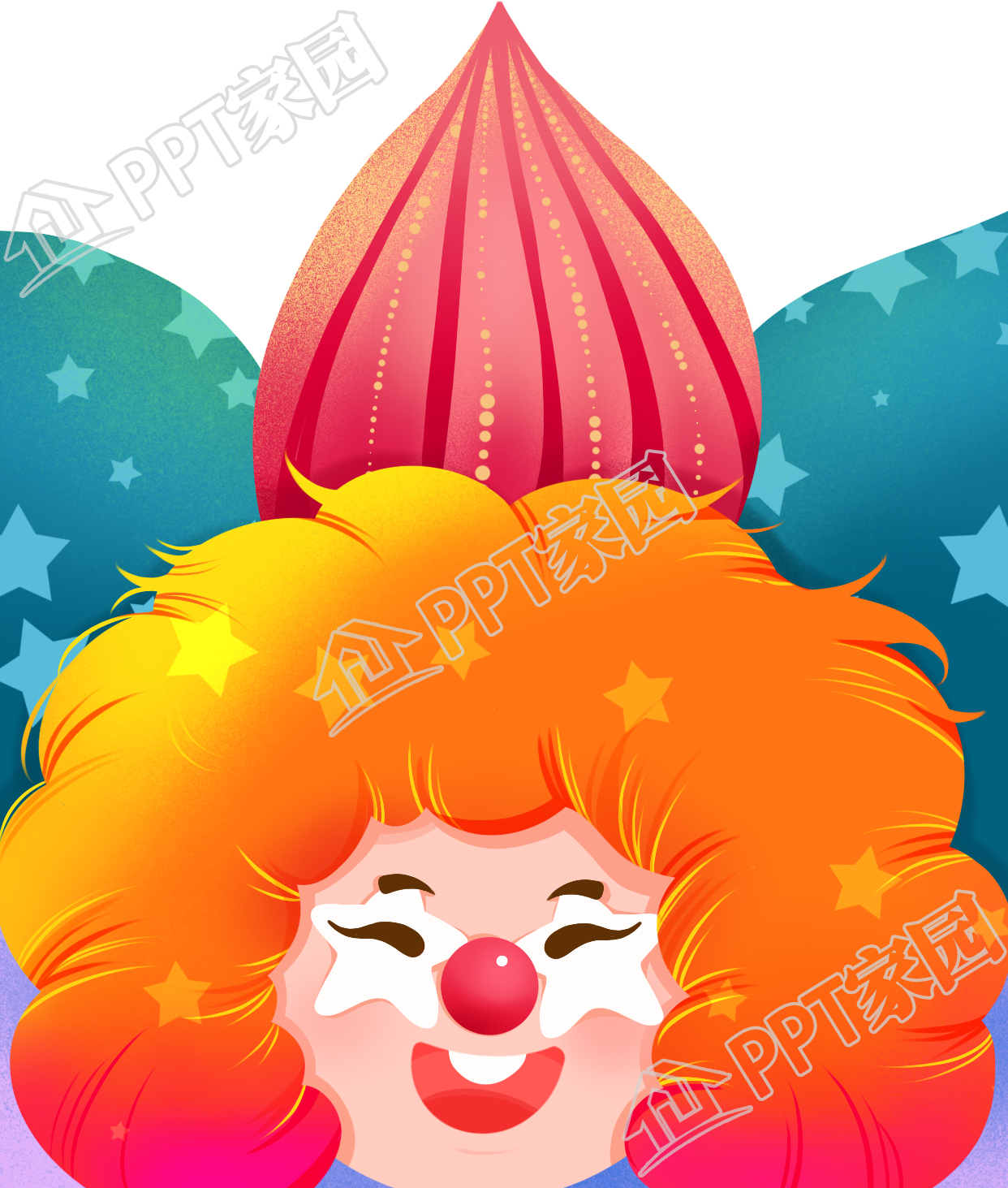 手绘愚人节小丑免抠图片素材