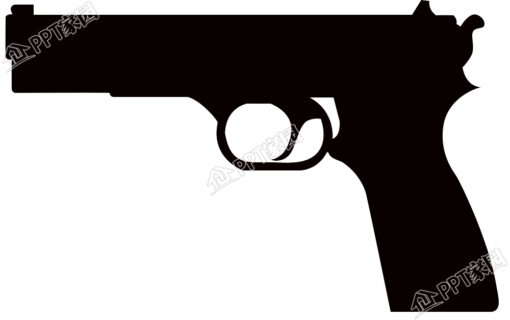 手枪黑色剪影图片素材