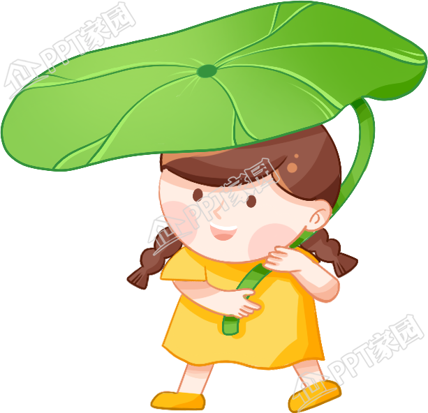 手绘卡通荷叶女孩图片素材下载推荐