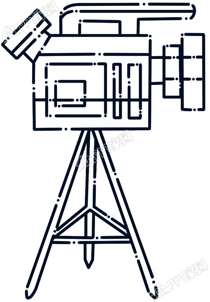 手绘摄像机线稿图片素材