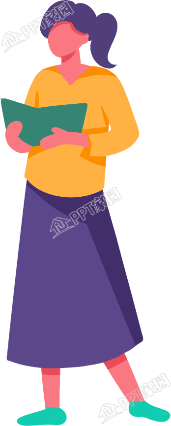 教育培训站着读书的女生人物素材