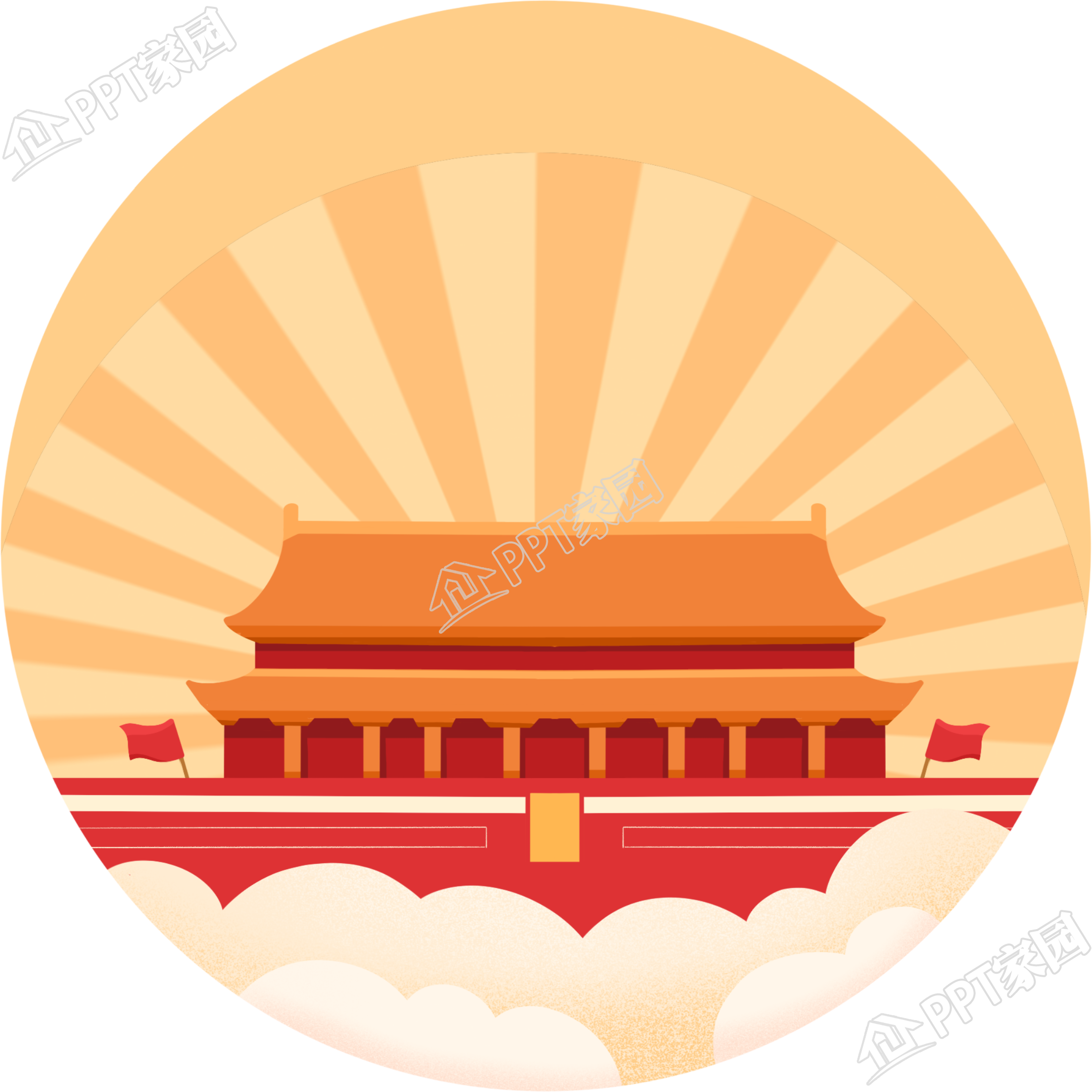 圆形天安门图标图片素材