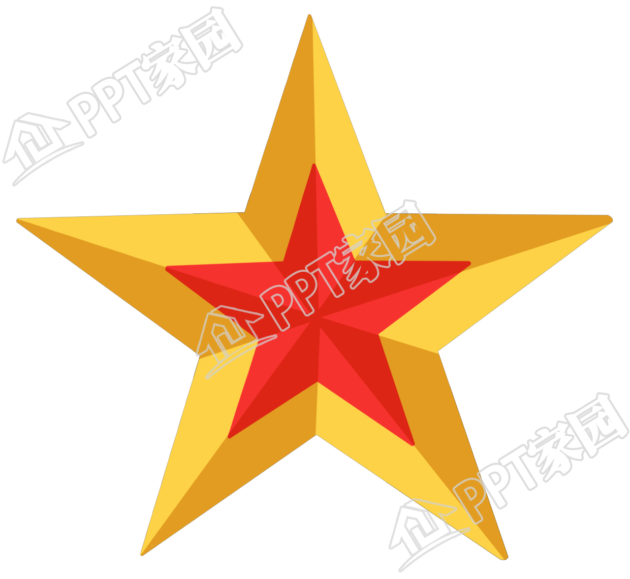 手绘党政双色五角星图片