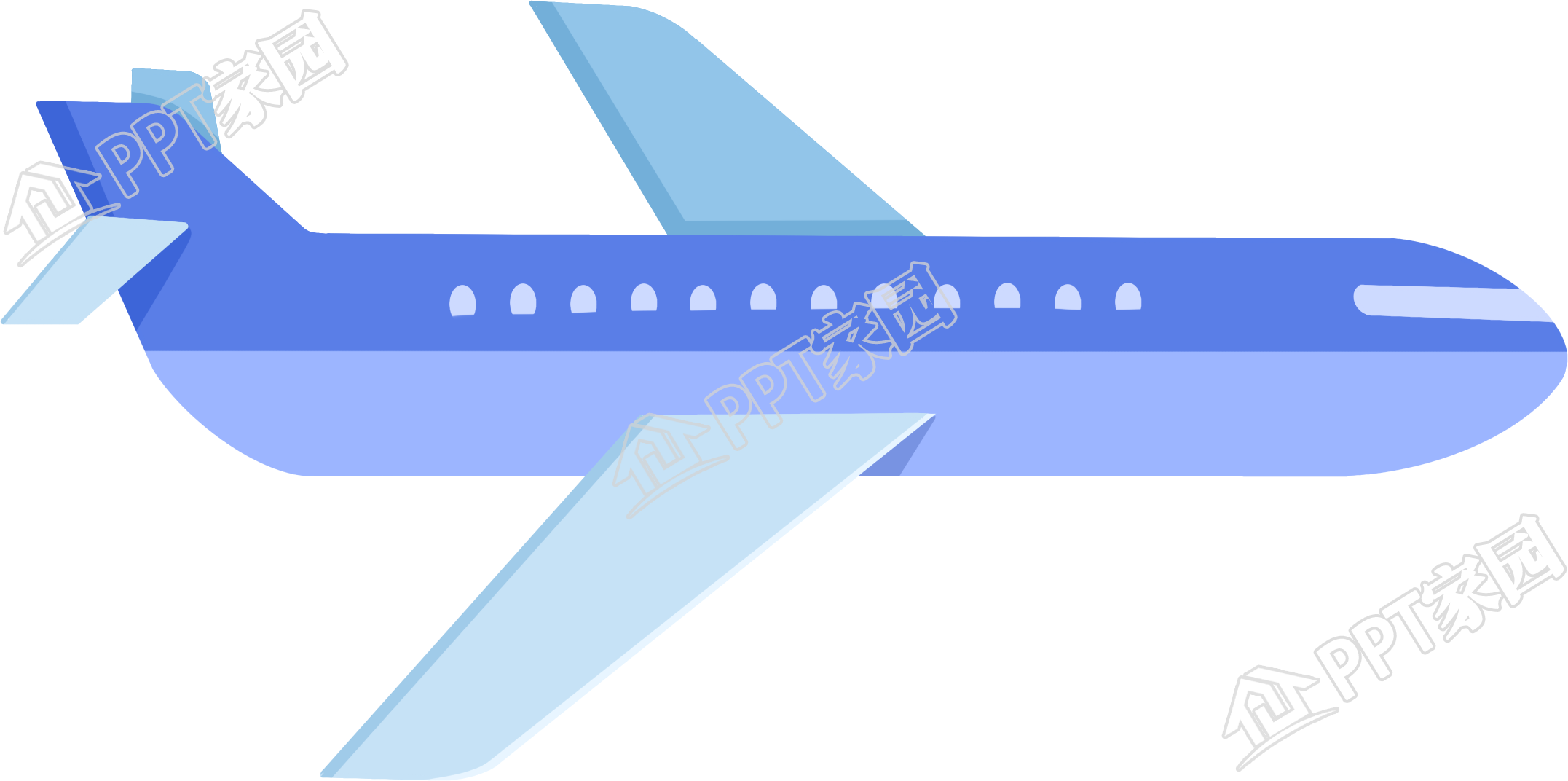 手绘飞机交通工具免抠图片素材