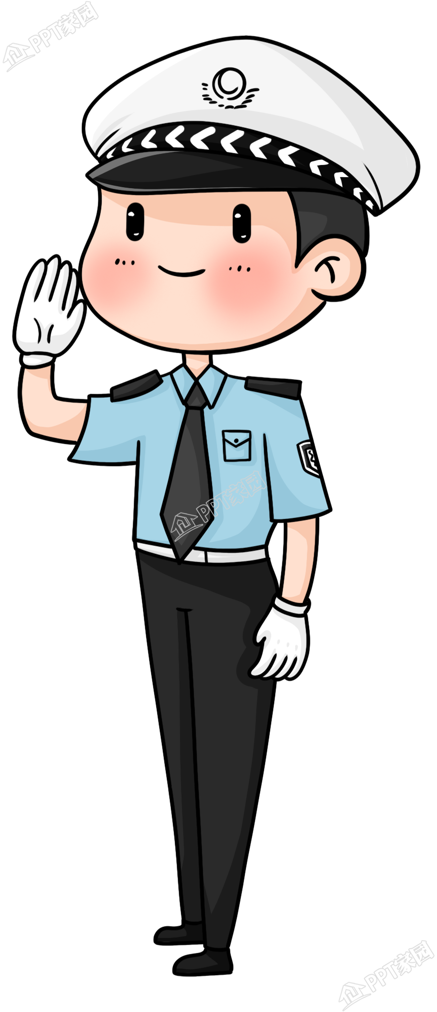 卡通手绘警察人物免抠图片素材