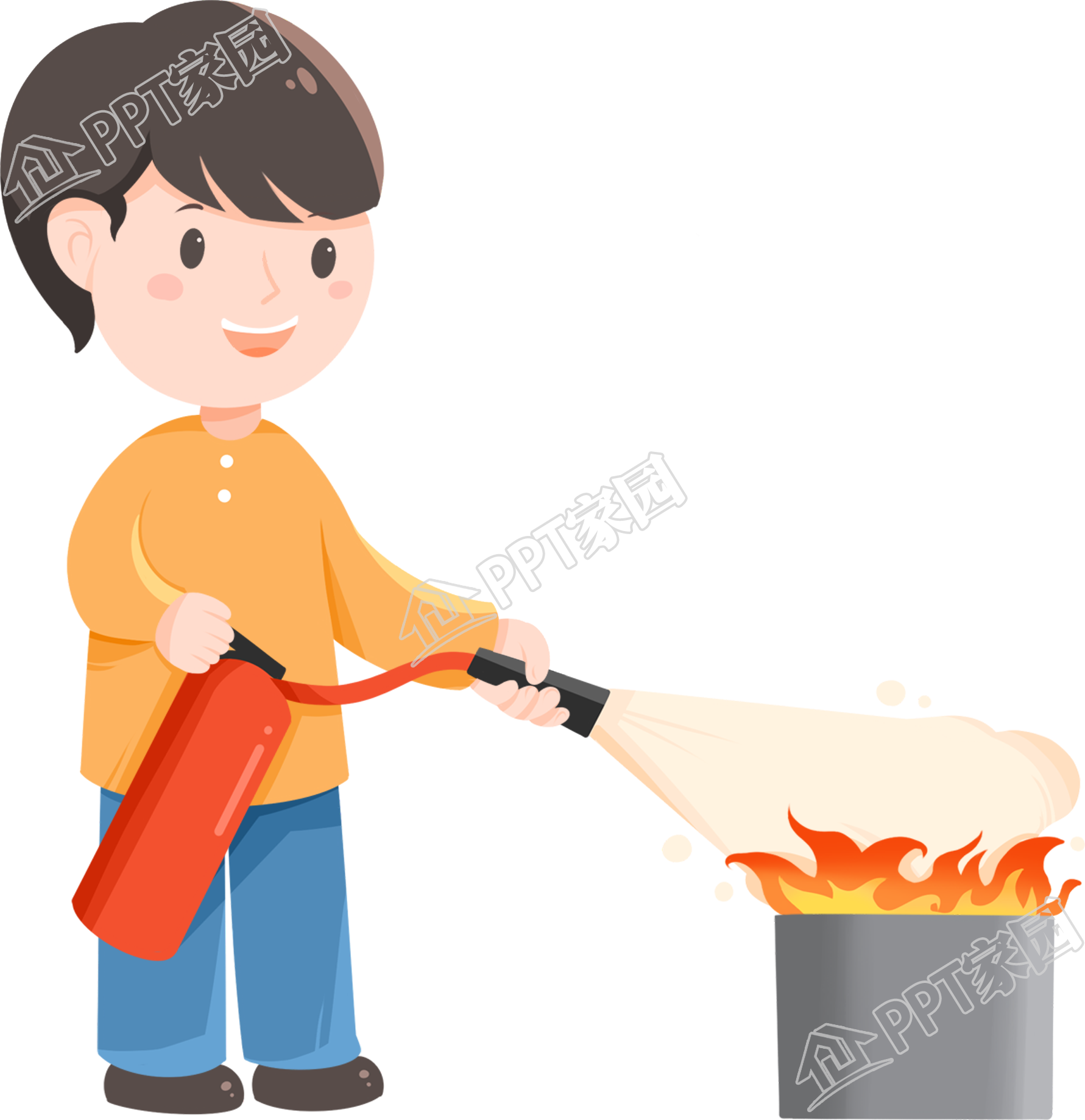 手绘消防演习图片素材