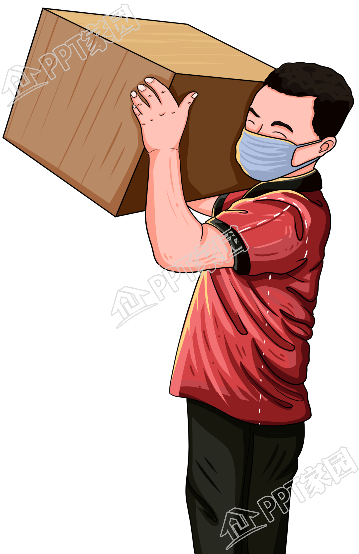手绘搬运工图片素材
