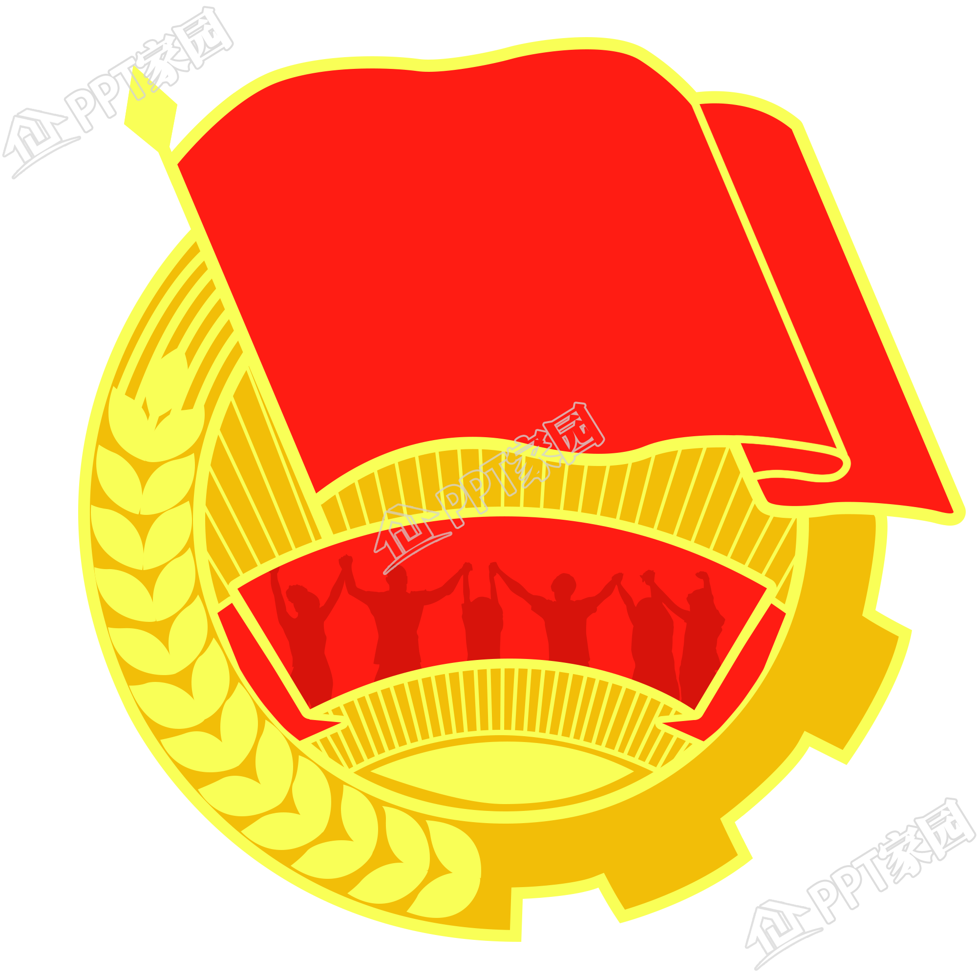 手绘党政徽章图片