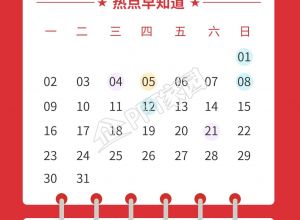 红色劳动节五月热点日历手机海报下载推荐
