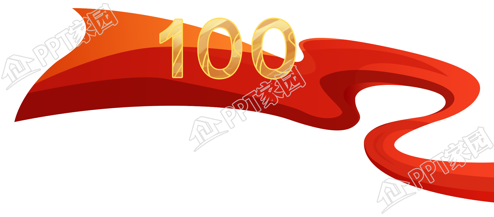 100周年装饰红飘带图片素材