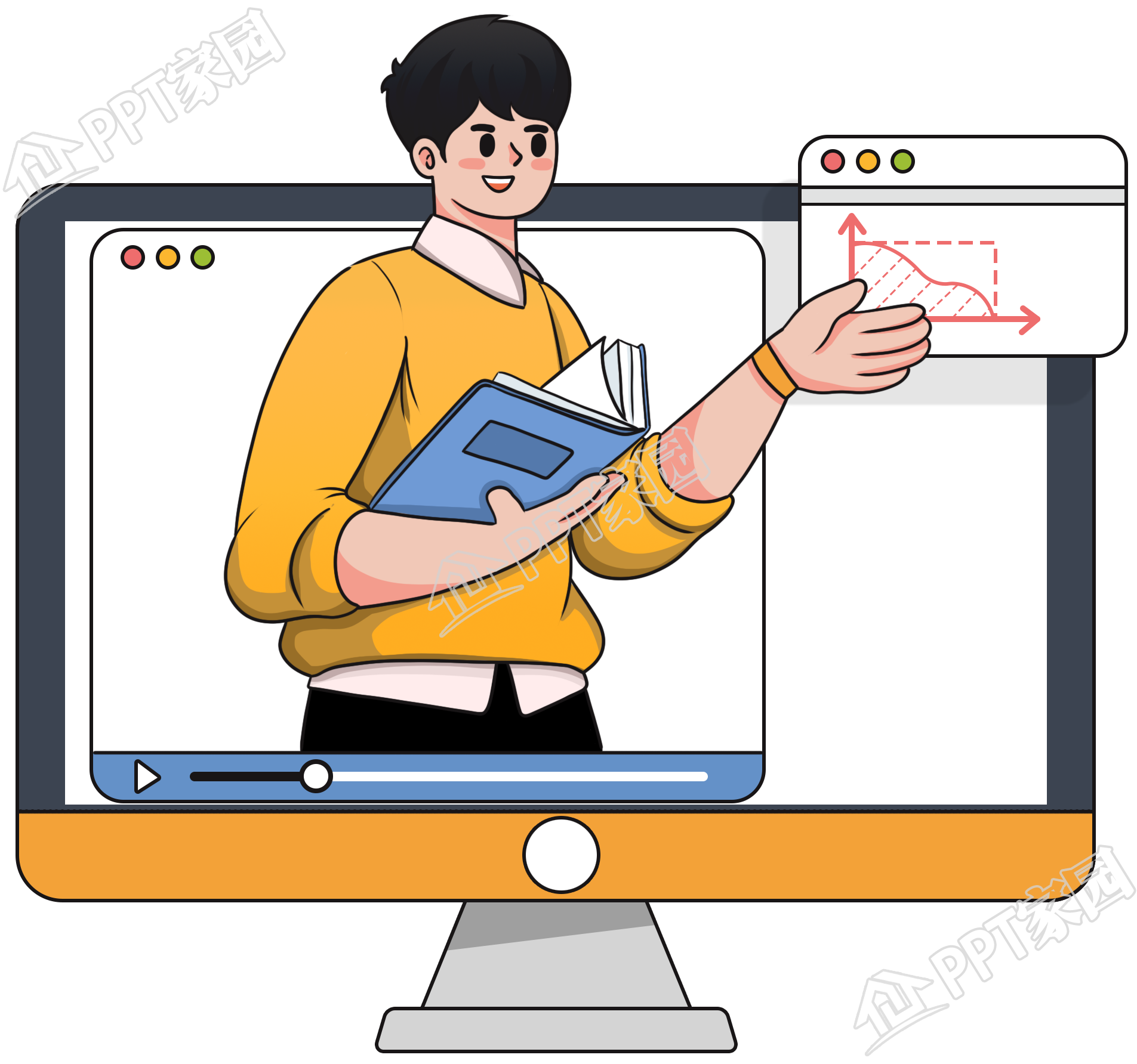 网课教育教学讲解人物图片素材