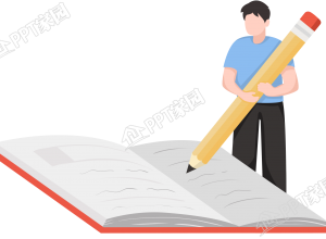 手绘拿铅笔的男生人物图片素材下载推荐