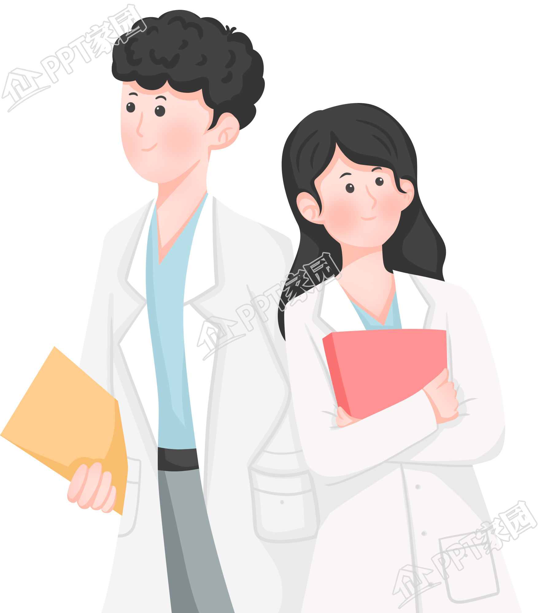 手绘医护人员图片素材