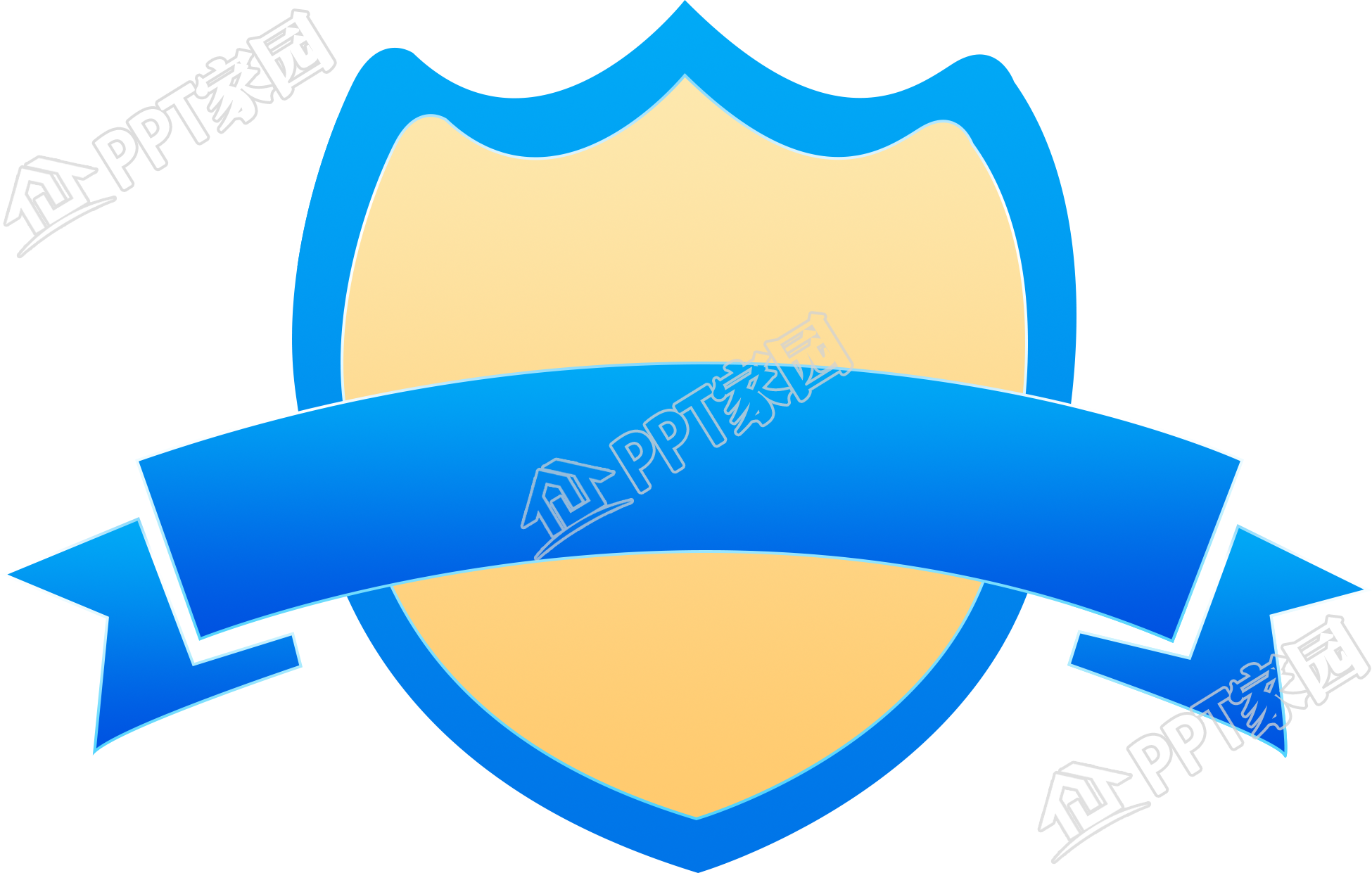 蓝色盾牌图案标签素材