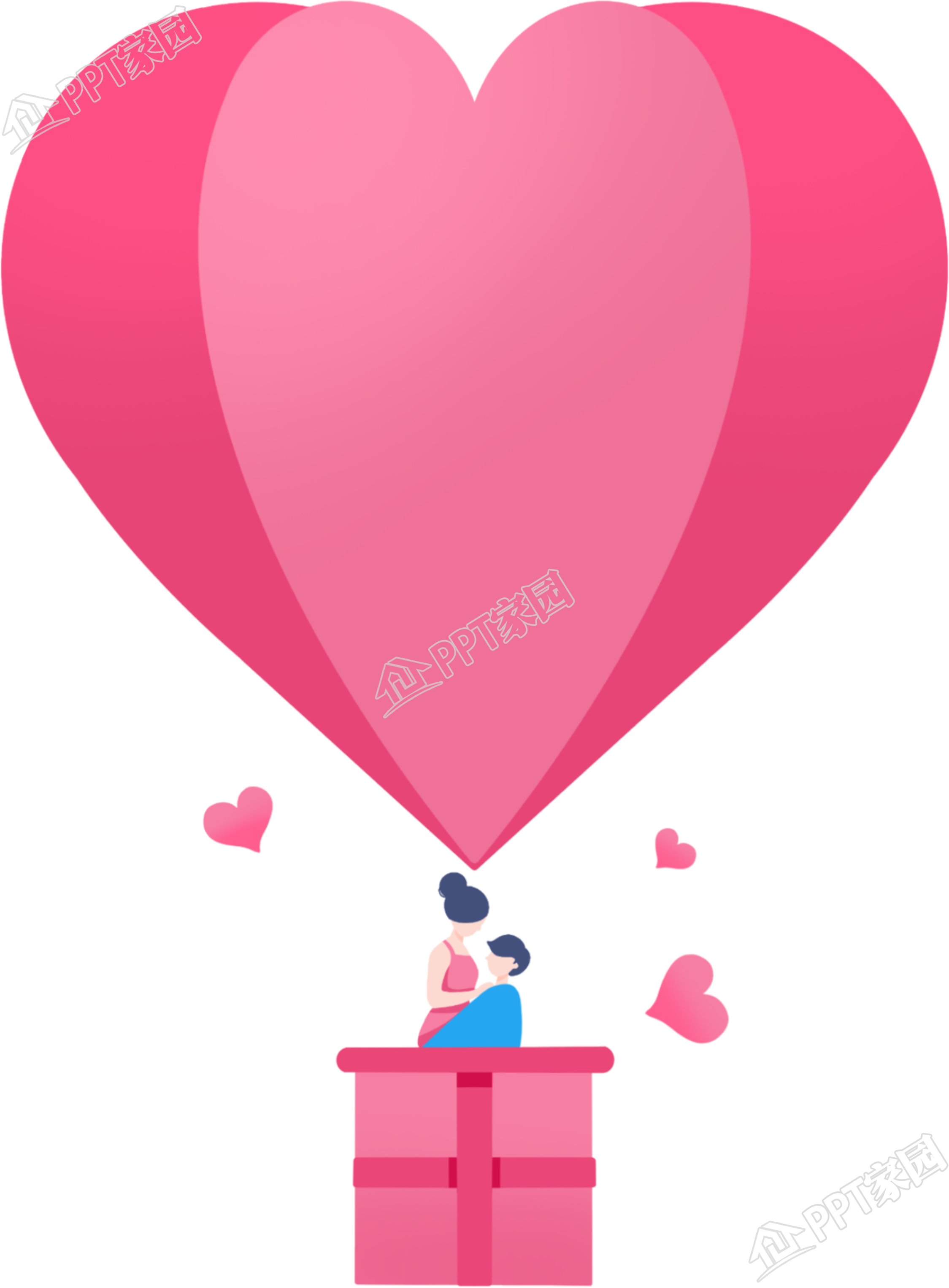 爱心热气球图片卡通手绘免抠素材