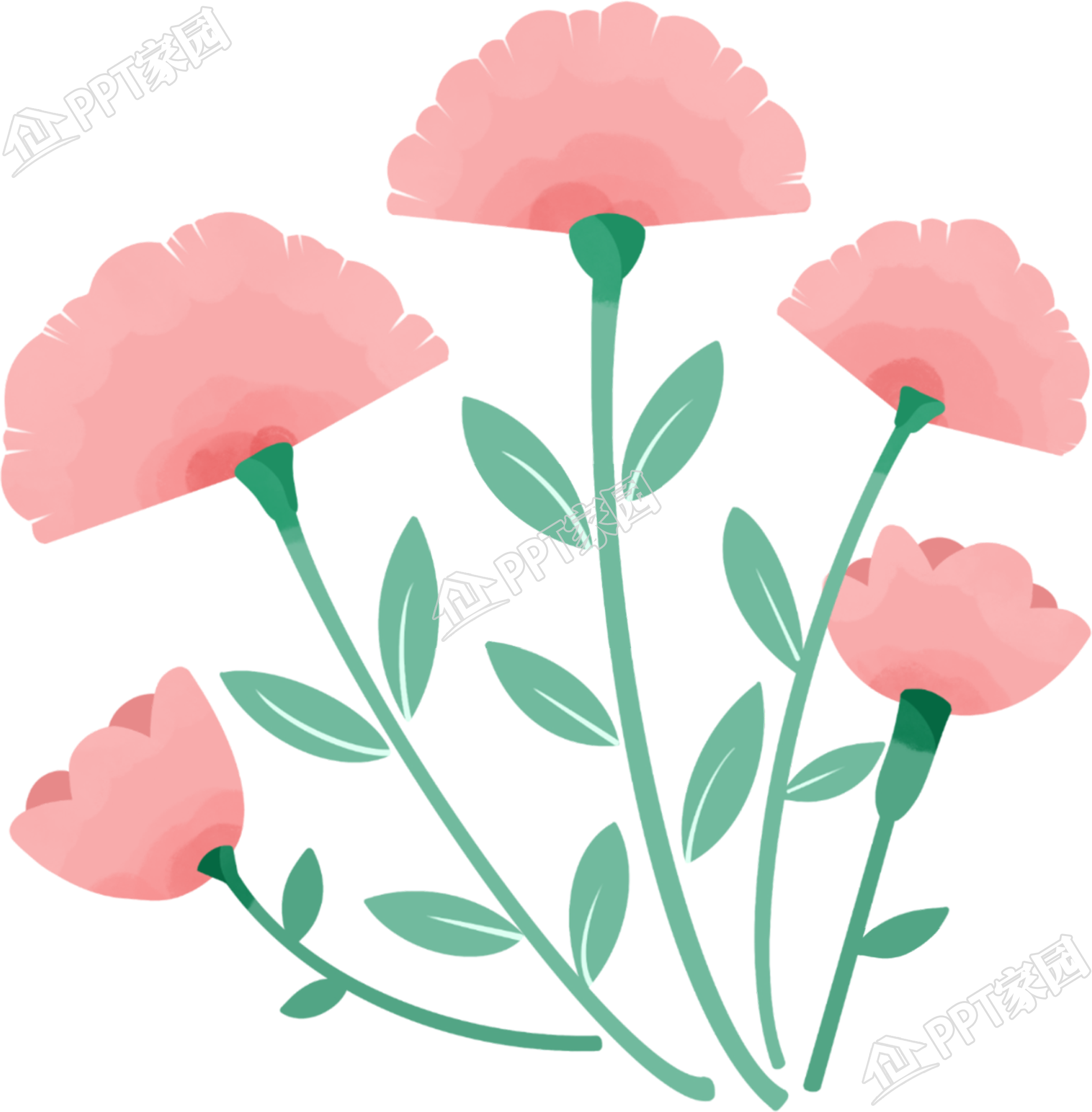 粉色鲜花图片卡通手绘免抠素材