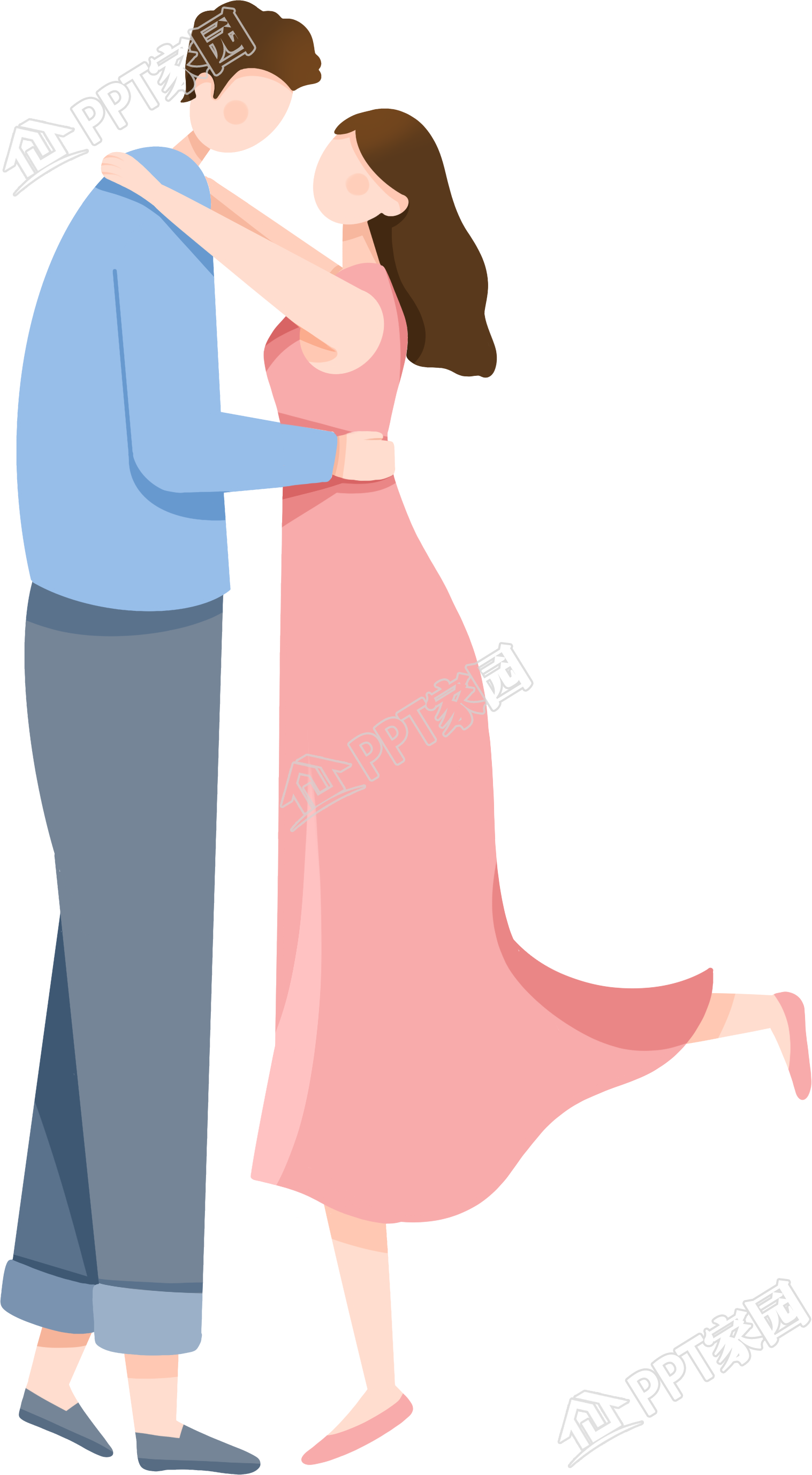 甜蜜情侣图片卡通手绘免抠素材