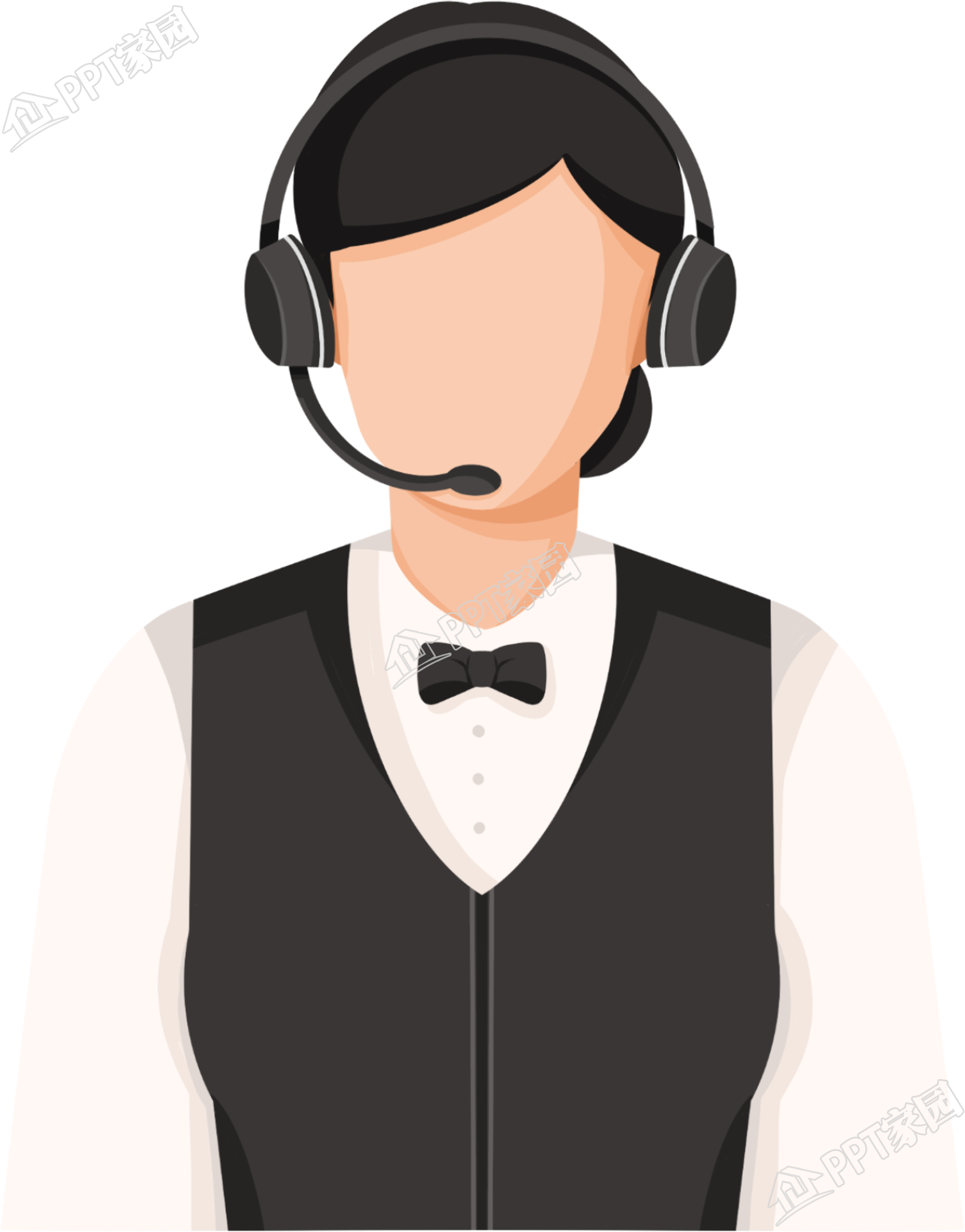 客服人员工作图片卡通人物免抠素材