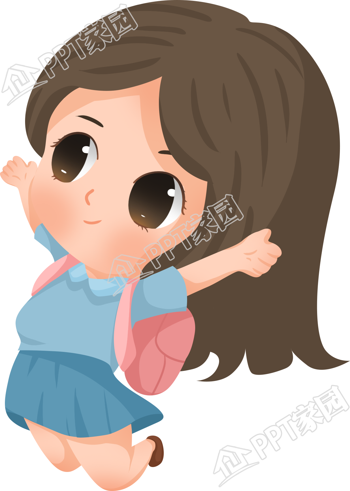 跳跃学生图片卡通手绘免抠素材