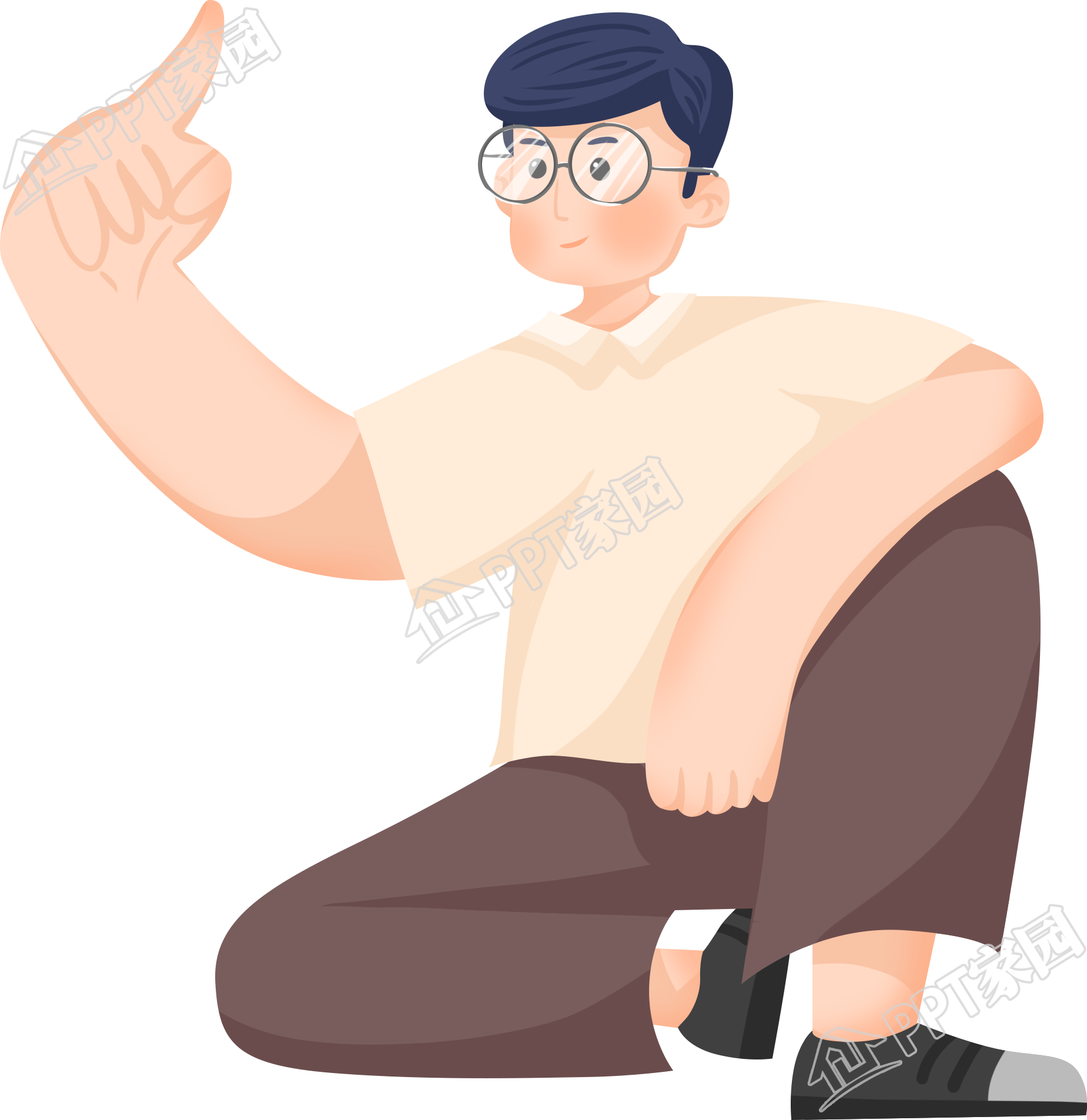 职业职场男生图片卡通手绘人物免抠素材