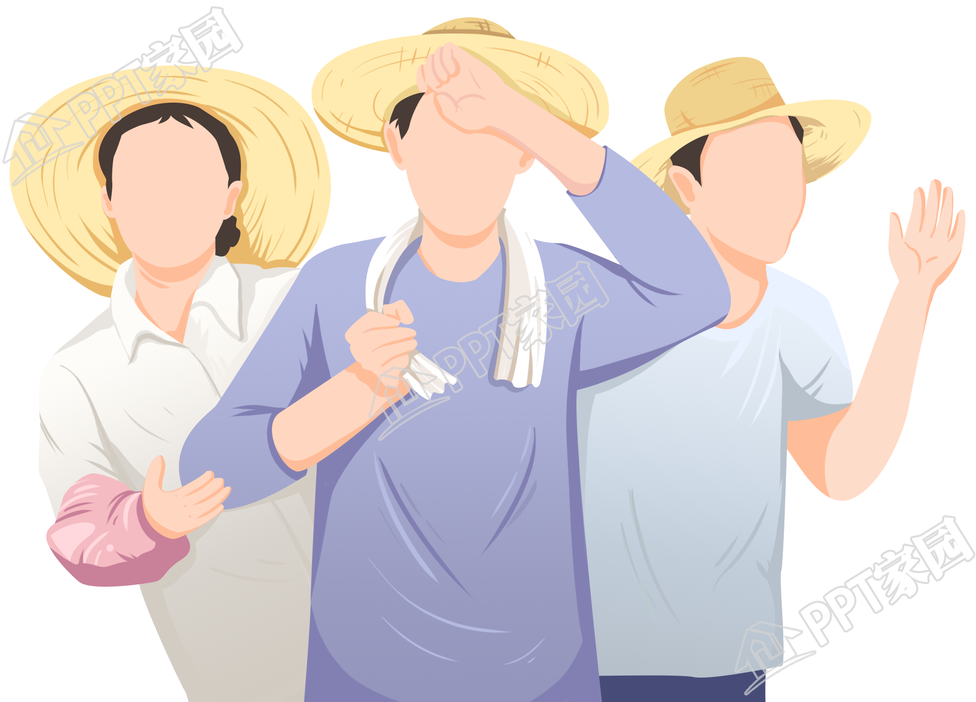 彩色乡村振兴农民图片卡通人物免抠素材