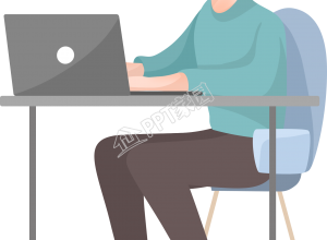 坐着办公的男生图片卡通人物免抠素材下载推荐