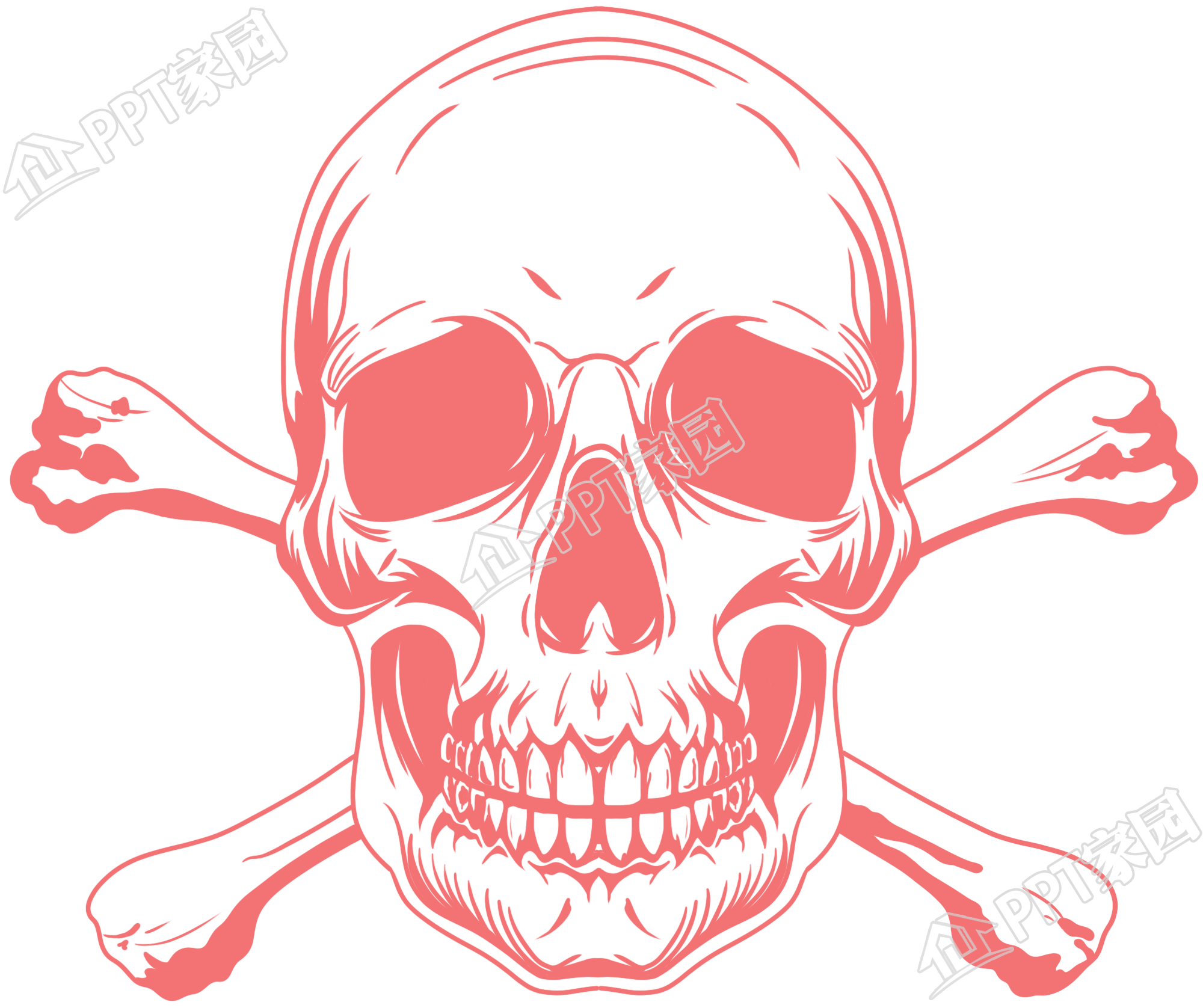 粉色骷髅头图片卡通手绘免抠素材