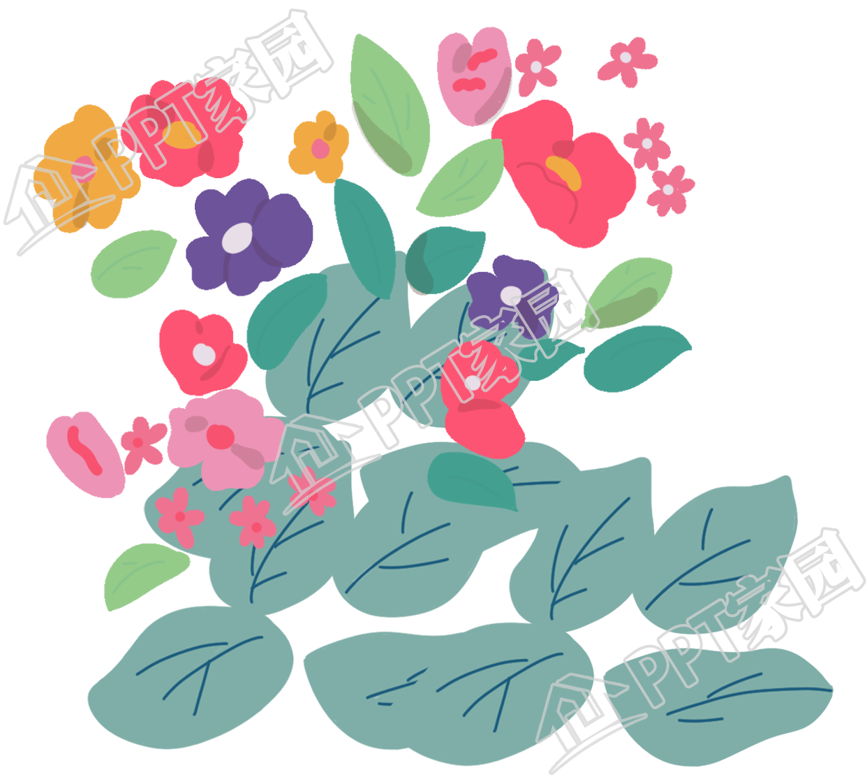 小清新碎花图片卡通手绘免抠素材