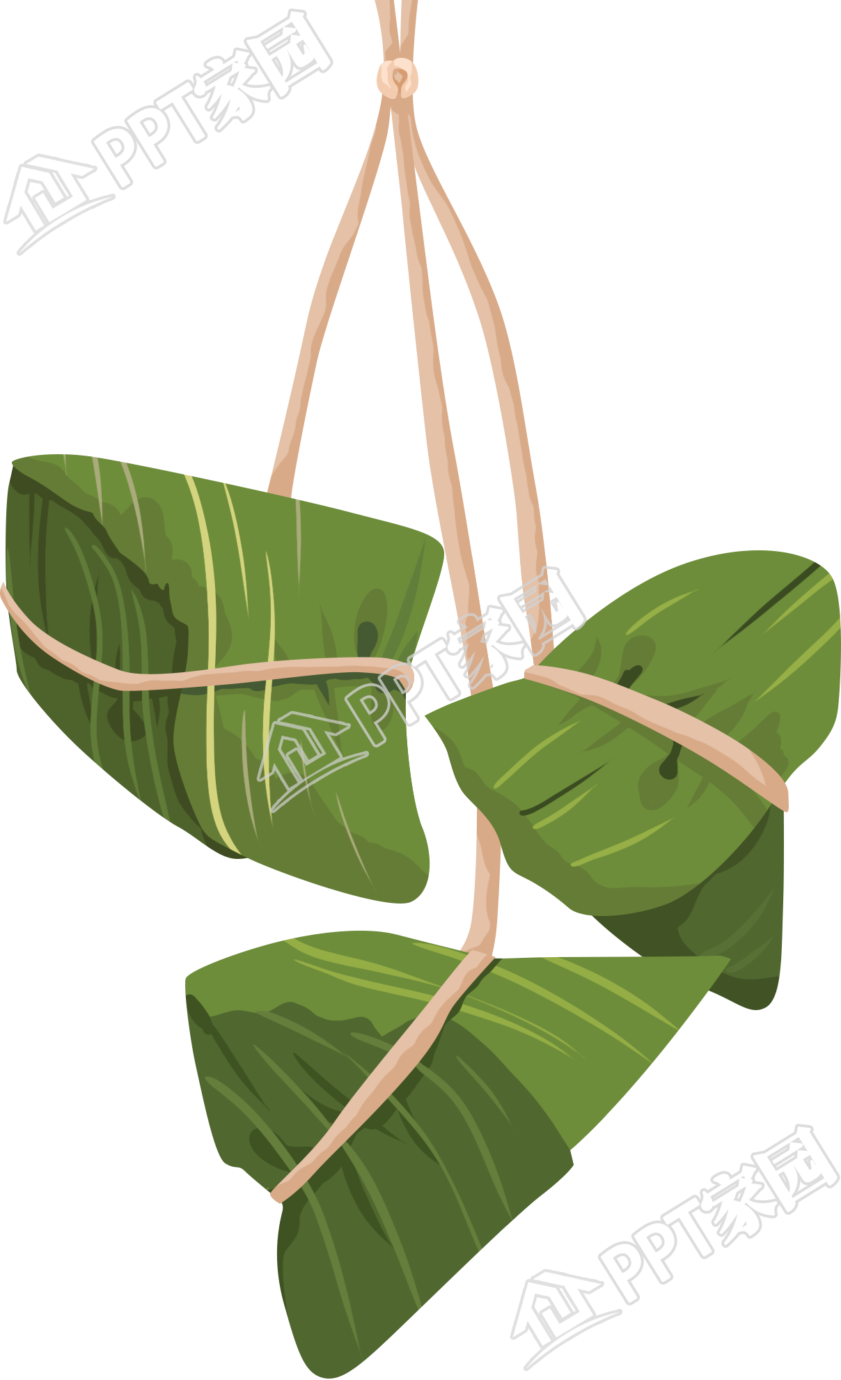 端午节一串粽子图片卡通手绘免抠素材