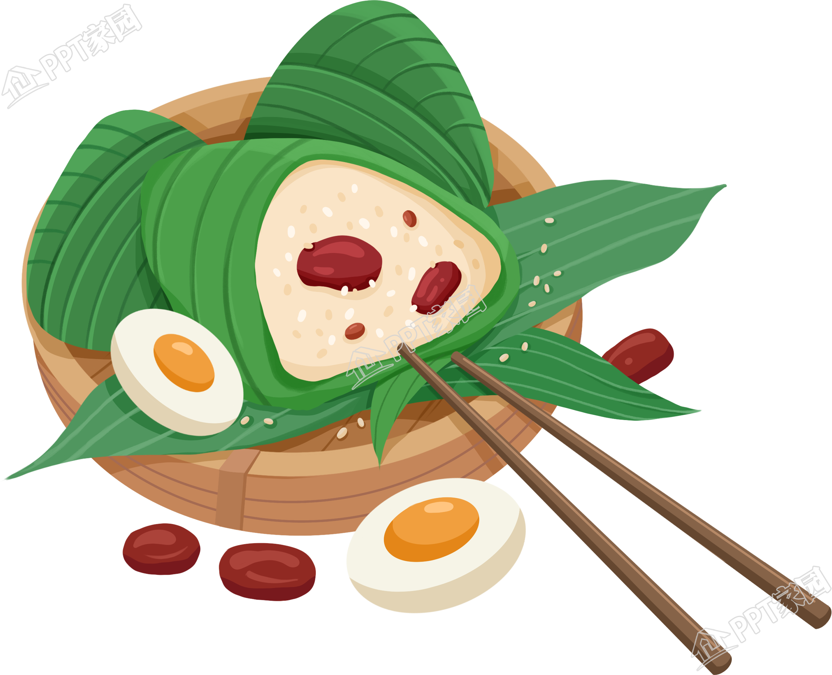 端午节美食粽子鸡蛋国风传统节日元素png素材