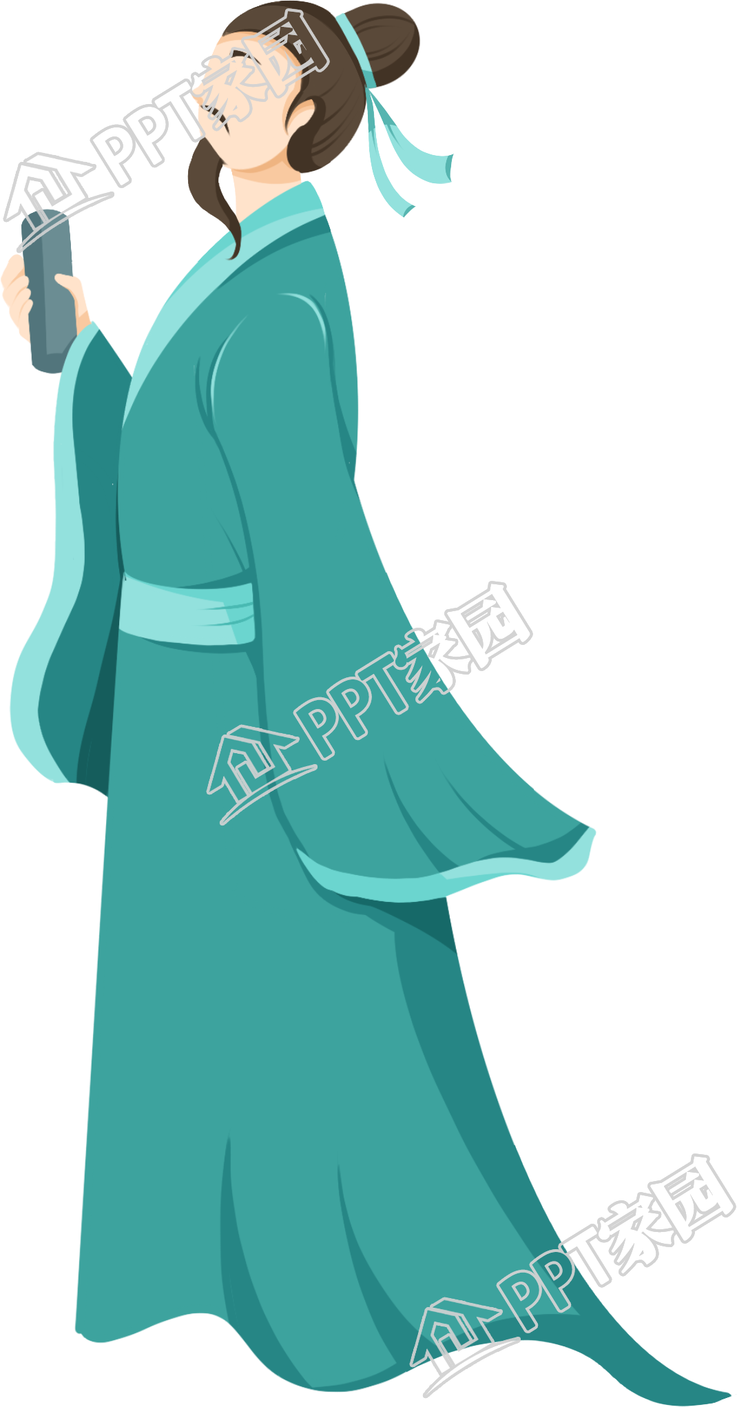 手绘卡通端午节屈原历史人物原创插画免扣png素材下载推荐