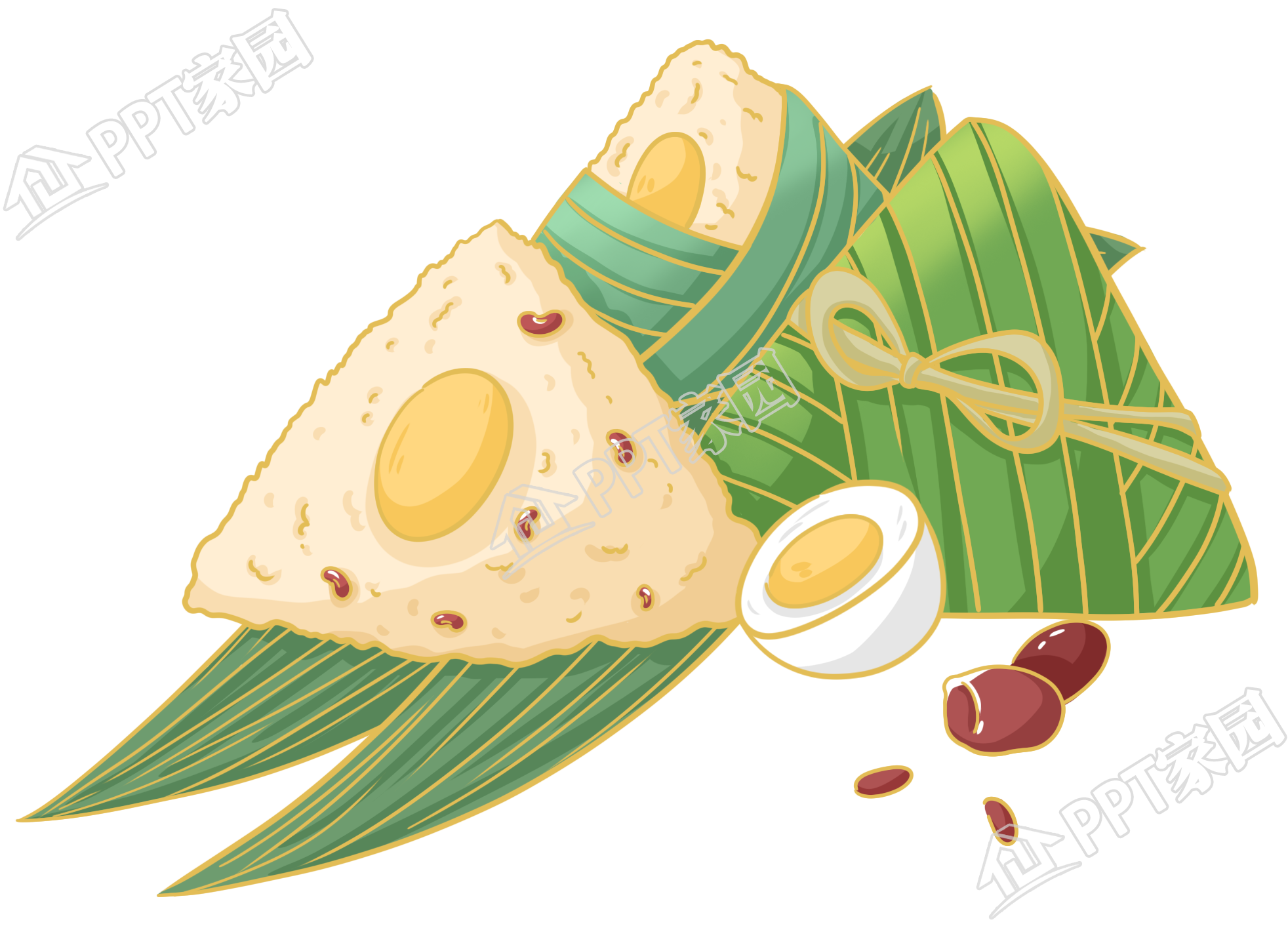 卡通手绘插画端午节节日快乐粽子餐饮美食图片素材