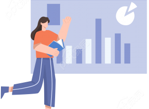 卡通手绘互联网女生人物介绍商务数据报表矢量图片素材下载推荐