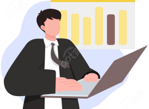 卡通手绘人物男生互联网办公数据分析汇报矢量图片素材下载推荐