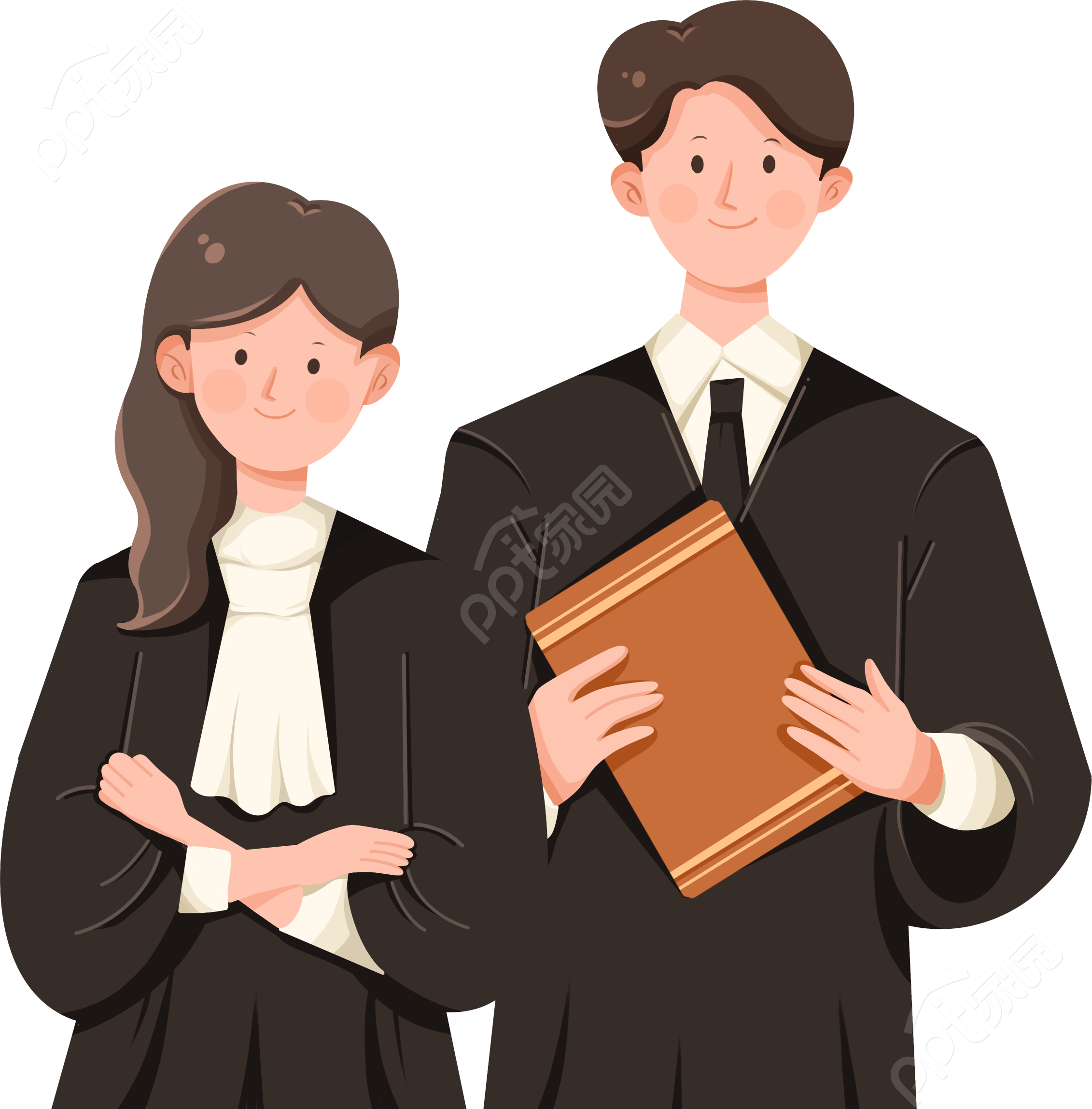 卡通手绘法官律师法律咨询宣传矢量图片素材