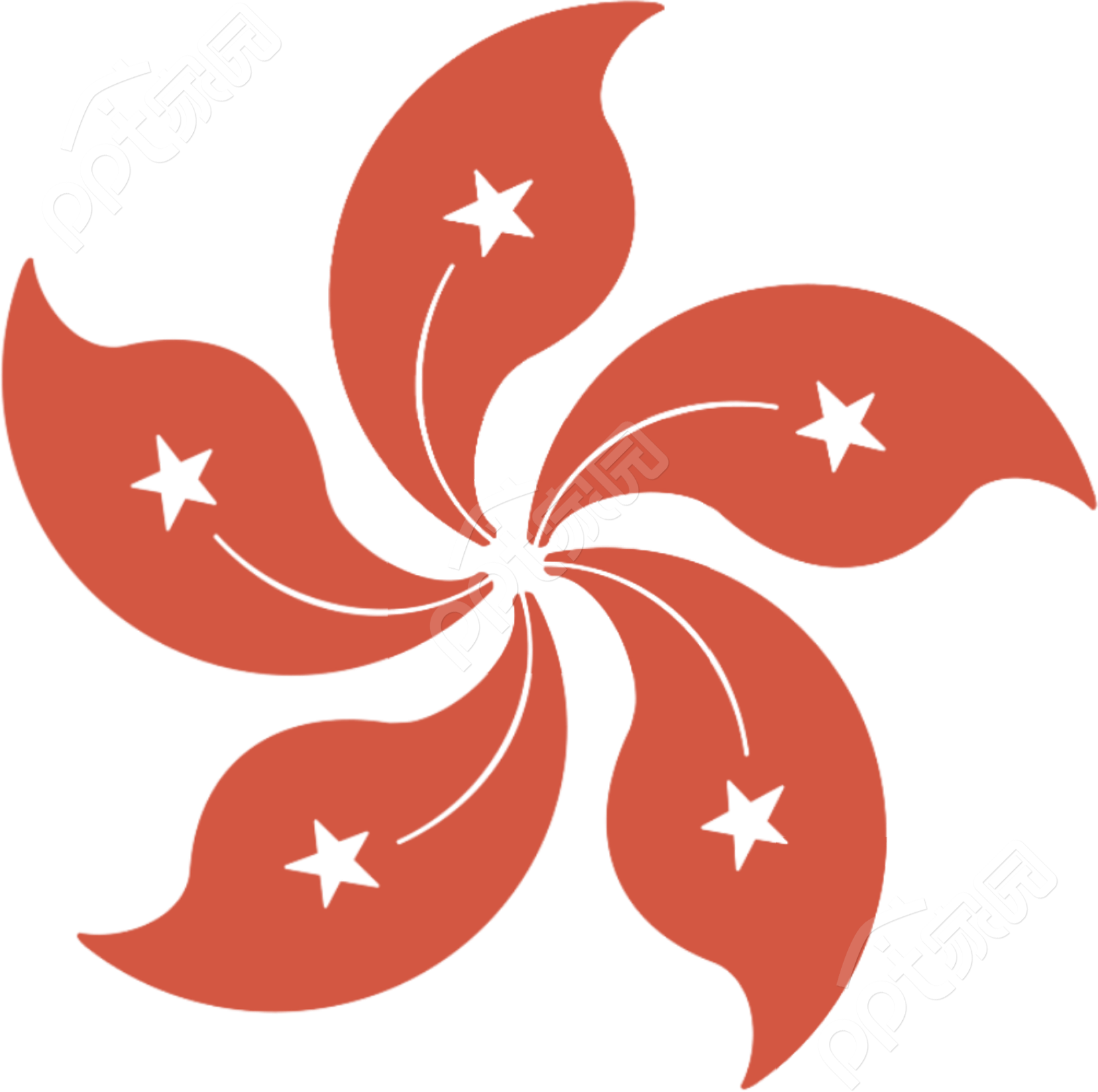 卡通手绘紫荆花庆祝香港回归装饰免抠图片素材