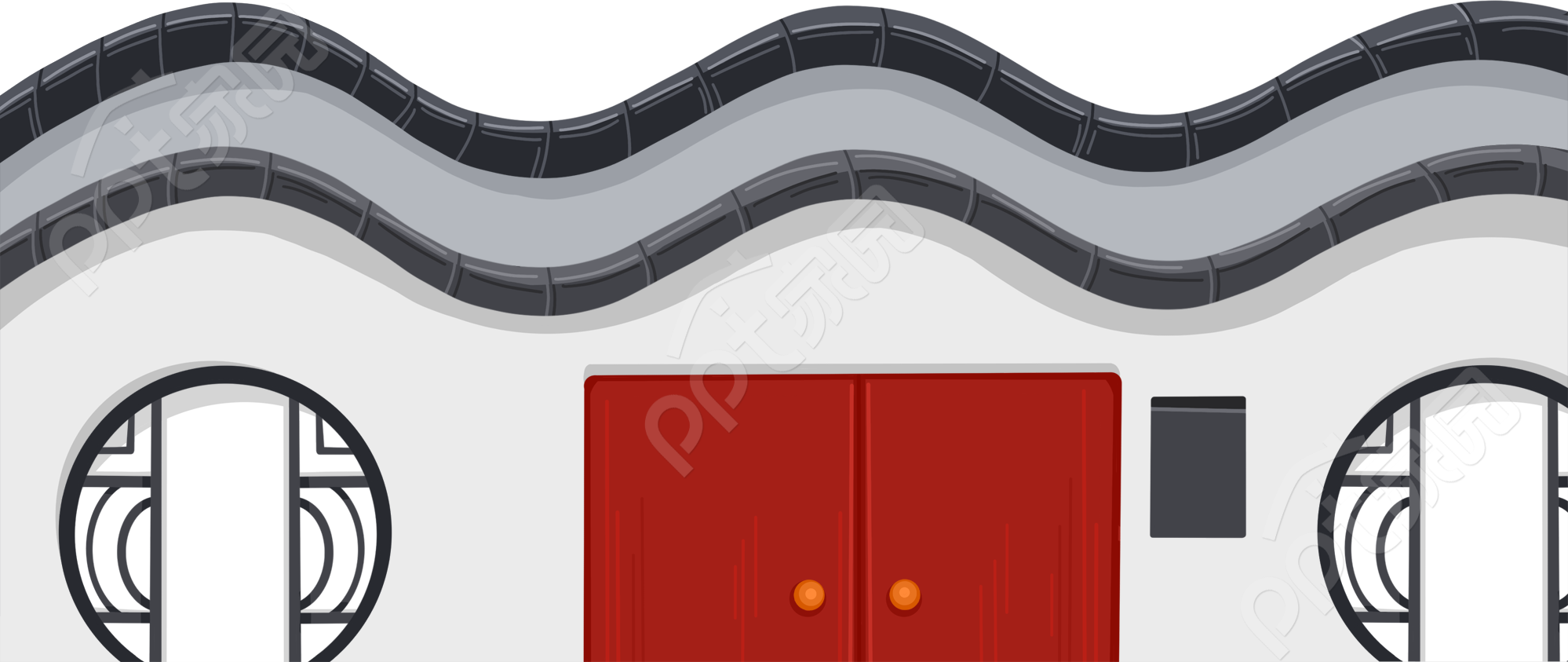 简约中国风书法教育学校招生大门透明底免抠图片素材
