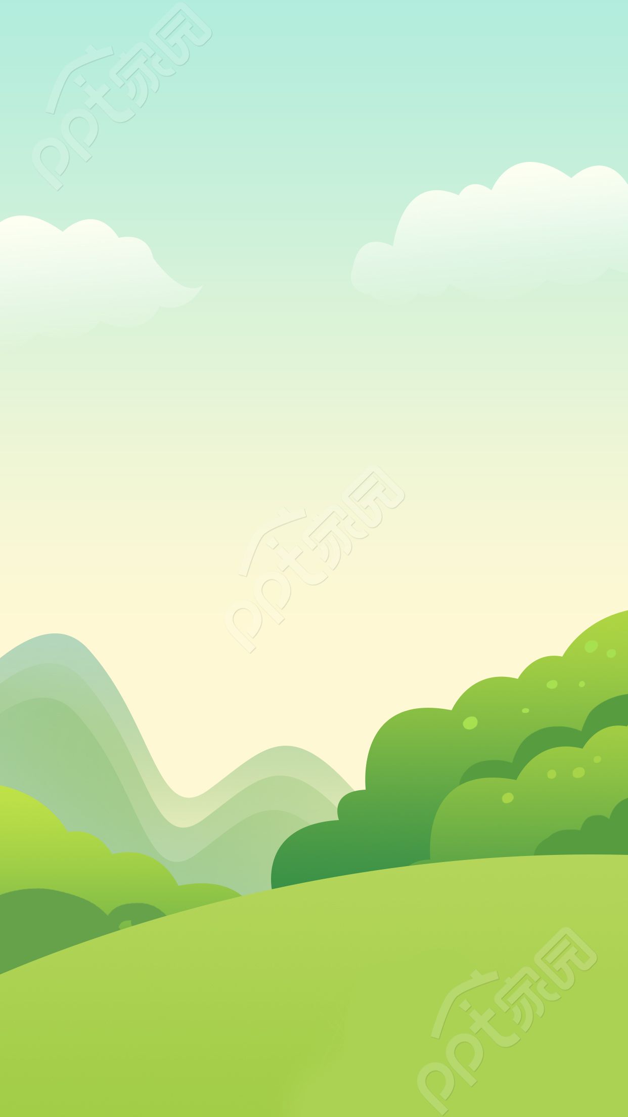 简约清新升学教育培训补习班山川草地手机海报背景图片素材