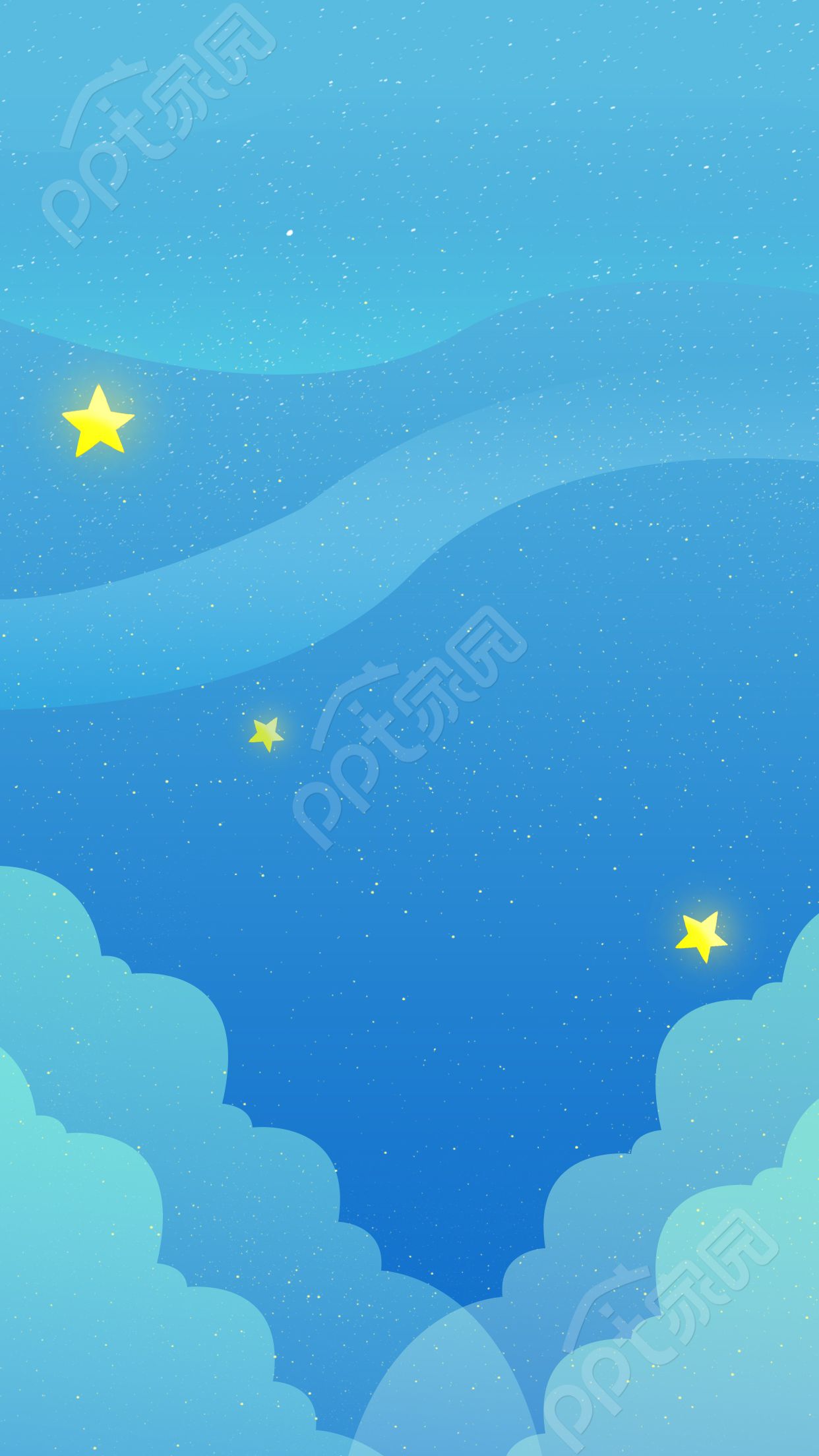 卡通手绘教育补习班手机海报蓝色星空背景图片素材