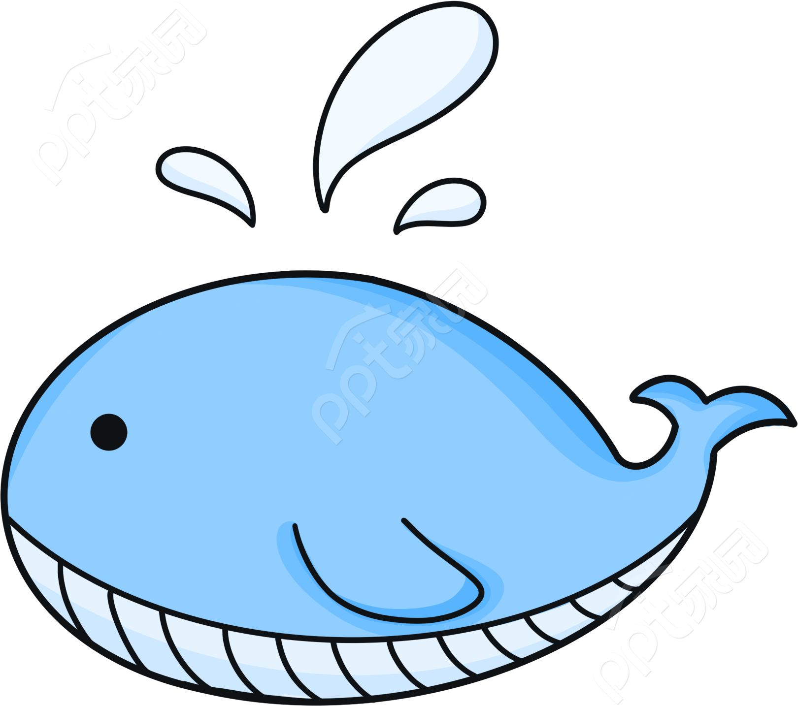 卡通手绘海洋生物鲸鱼免抠图片素材